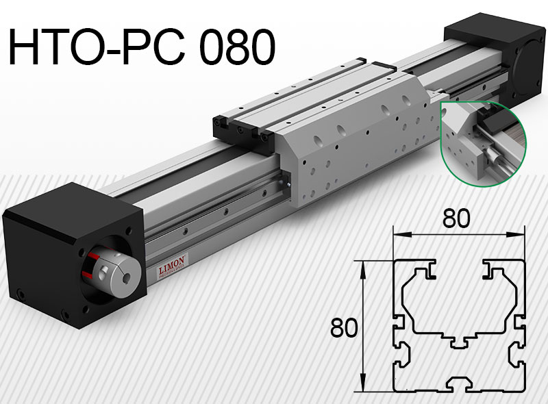 HTO-PC 080 пневматична фіксація<br />Навантаження до 100кг*<br />Хід: 100-7000мм